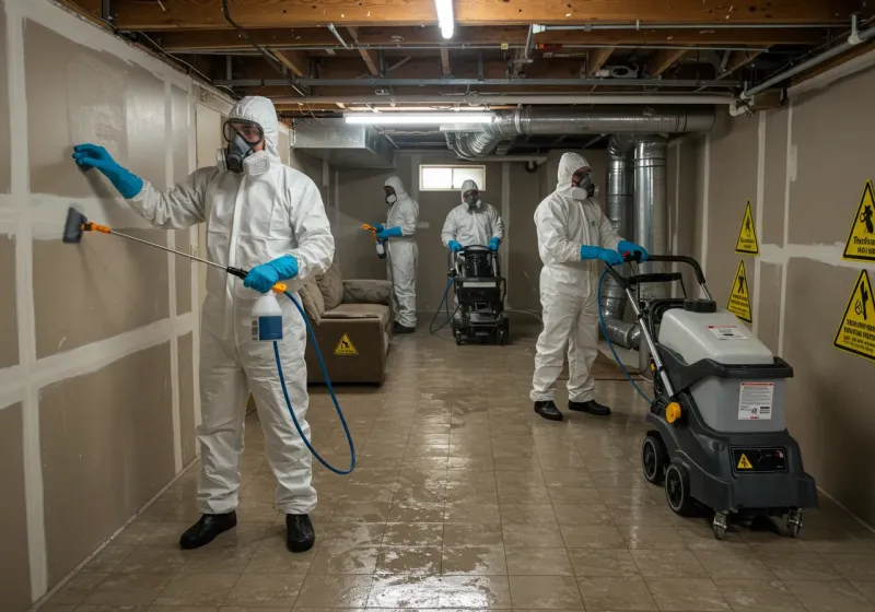 Basement Moisture Removal and Structural Drying process in Mesquite, NV